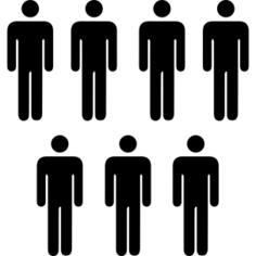 7 persons male silhouettes