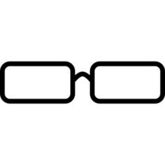 Rectangular thin eyeglasses