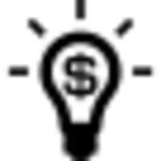 Lightbulb on with dollar sign symbol of commercial idea