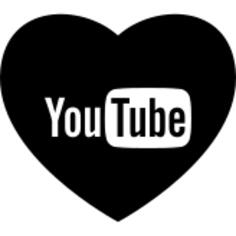 Heart with social media logo of youtube