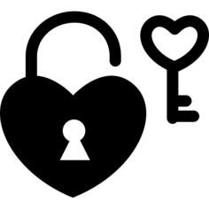 Heart shaped padlock and key