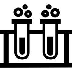 Scientific test tubes with liquids