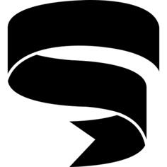 Ribbon swirl silhouette