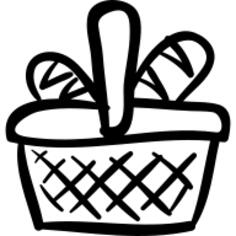 Picnic hand drawn basket