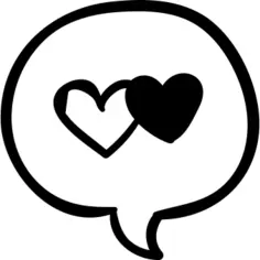Speech bubble with two hearts