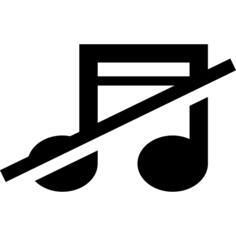 No music sign of musical note with a slash