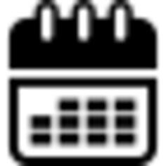 Calendar tool interface symbol for time administration and organization