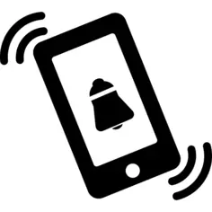 Phone alarm bell ringing symbol