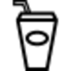 Drink set outline of glass with a straw