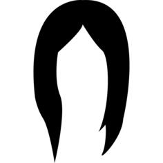 Hair wig long and black shape