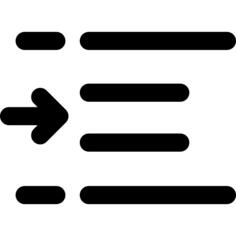 Indent increase interface symbol