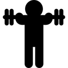 Gymnast practicing excercise with dumbbells