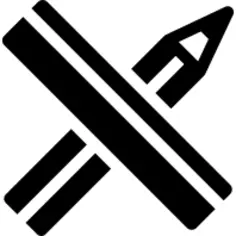 Pencil and Ruler Crossed