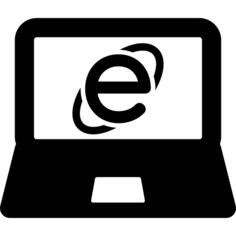 Internet Explorer logo on laptop computer
