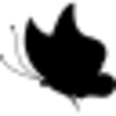 Butterfly black shape facing left