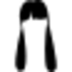 Juvenile female hair with two ponytails hanging at both sides