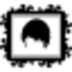 Short hair shape reflex on a rectangular mirror of hair salon