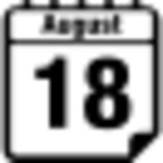 August 18 daily calendar page interface symbol