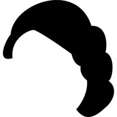 Female black short hair shape at one side