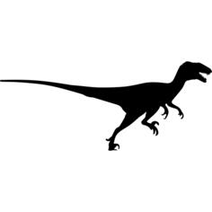 Deinonychus dinosaur silhouette side view