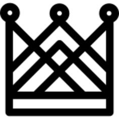 Complex tall royal crown design of crossed lines