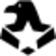 Patriotic symbol of an eagle head with a star of five points