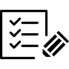 Paper checklist with pen