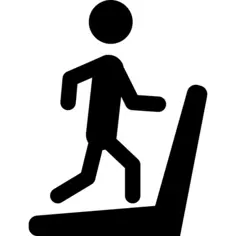 Man silhouette running on treadmill machine