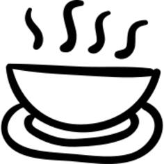 Soup hand drawn hot food bowl