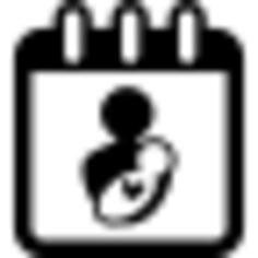 Maternity symbol on daily calendar interface symbol