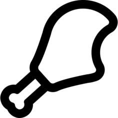 Chicken leg outline with a bite