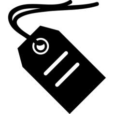 Label tag with white details and string