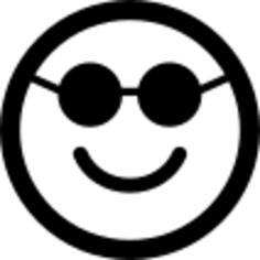 Emoticons square face with sunglasses