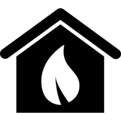 Ecologic house building with leaf symbol