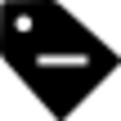 Reduction discounts commercial interface sign of a black label with minus sign