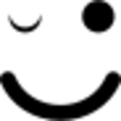 Wink emoticon of rounded square face