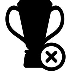 Football trophy with cross mark