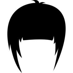 Hair wig with side bangs