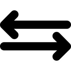 Right and left straight arrows