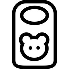 Baby bib with animal head outline