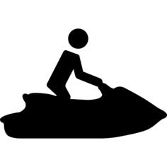 Jet boating sport silhouette