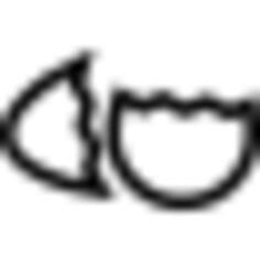 Birds egg broken in two parts outline symbol