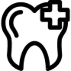 Tooth with a plus sign outlines