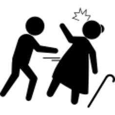 Criminal stealing an old woman