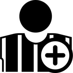 Football referree with plus sign