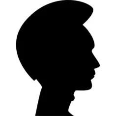 Man hair shape on head side view silhouette