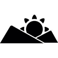 Mountain view with sun