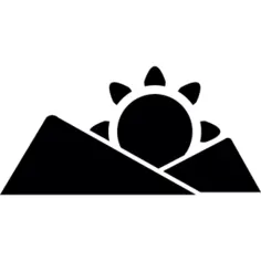 Mountain view with sun