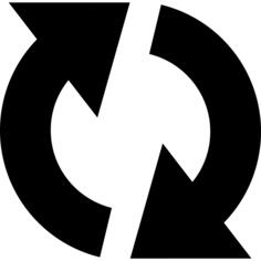 Two gross arrows circle rotating clockwise