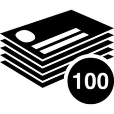 100 business cards stack